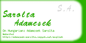 sarolta adamcsek business card